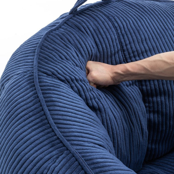 English Elm Giant Corduroy Bean Bag with Armrests Shredded Foam Lounge Chair for Living Room Dark Blue W2200P442629