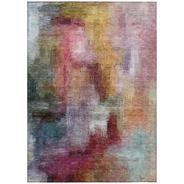 HomeRoots 10 X 14 Abstract Polyester Area Rug Washable Stain Resistant Indoor Outdoor Decor 739636