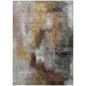 8 X 10 Abstract Granite Gray Polyester Area Rug Washable Stain Resistant Patio