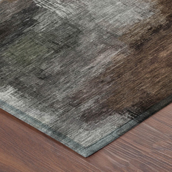 8 X 10 Abstract Granite Gray Polyester Area Rug Washable Stain Resistant Patio