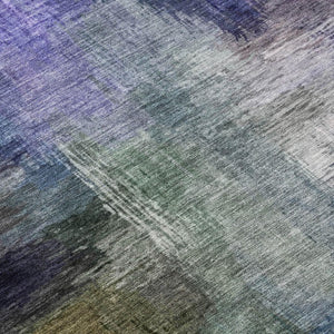 9 X 12 Purple Pewter Abstract Polyester Area Rug Washable for Patio or Living Room