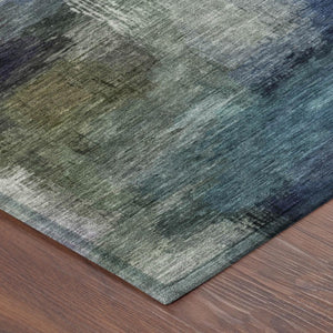10 X 14 Purple Pewter Abstract Polyester Area Rug Washable for Indoor Outdoor Use
