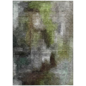 HomeRoots 9 X 12 Taupe Brown Abstract Polyester Area Rug Washable Stain Resistant Indoor Outdoor 739671