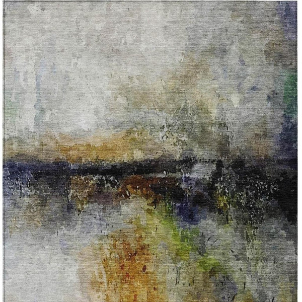 8 Ft X 10 Ft Copper Abstract Polyester Area Rug Stain Resistant for Patio or Living Room
