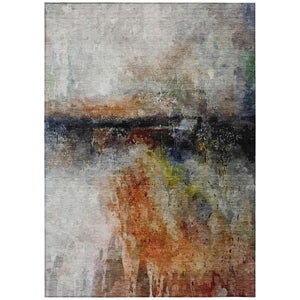 HomeRoots 10 Ft Abstract Polyester Area Rug Washable Stain Resistant for Patio and Living Room 739690