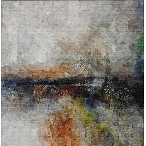10 Ft Abstract Polyester Area Rug Washable Stain Resistant for Patio and Living Room