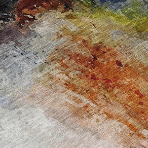 10 Ft Abstract Polyester Area Rug Washable Stain Resistant for Patio and Living Room