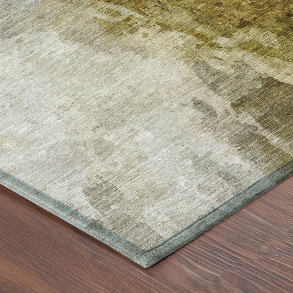 8x10 Abstract Wheat Gold Polyester Area Rug Washable Stain Resistant Indoor Outdoor