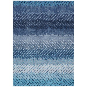 HomeRoots 5x8 Striped Polyester Area Rug Washable Stain Resistant for Patio and Living Room 739704