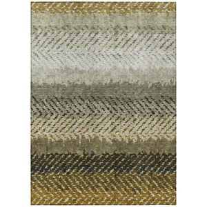 HomeRoots 8x10 Striped Polyester Area Rug Washable Stain Resistant Indoor Outdoor Patio 739718