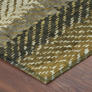 8x10 Striped Polyester Area Rug Washable Stain Resistant Indoor Outdoor Patio