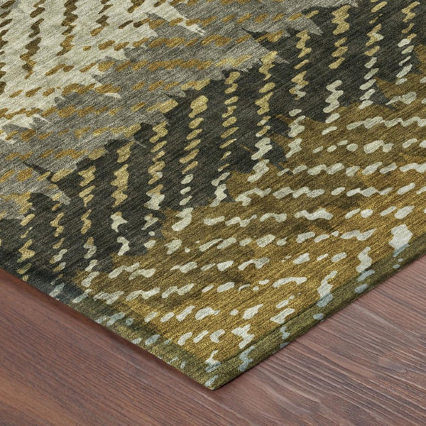 8x10 Striped Polyester Area Rug Washable Stain Resistant Indoor Outdoor Patio
