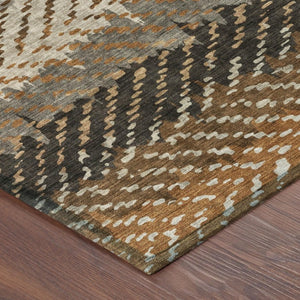 5x8 Striped Polyester Area Rug Washable for Indoor Outdoor Patio and High Traffic Rooms