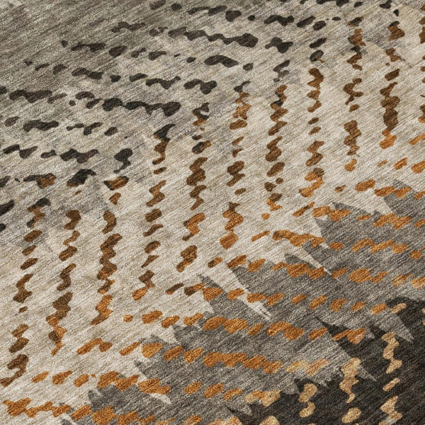 5x8 Striped Polyester Area Rug Washable for Indoor Outdoor Patio and High Traffic Rooms