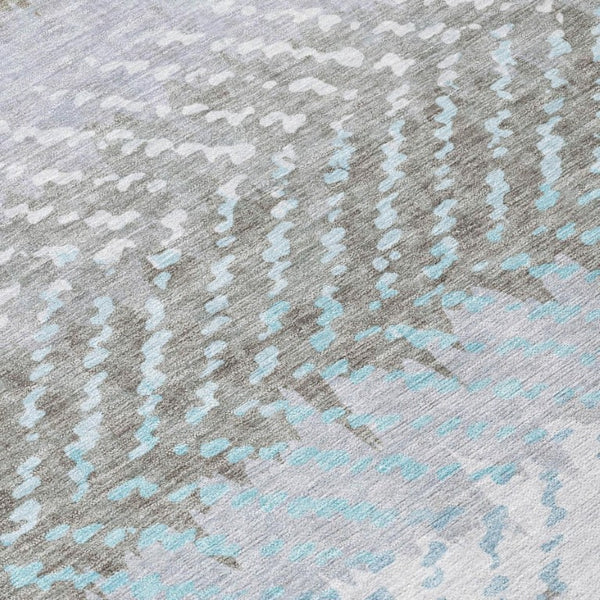 5 X 8 Ivory Taupe Stripe Polyester Area Rug Washable Indoor Outdoor Pet Friendly