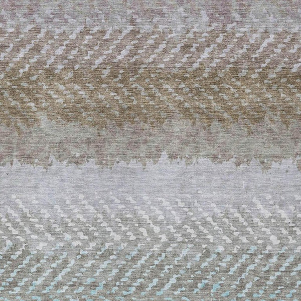 10 X 14 Washable Striped Polyester Area Rug for Indoor Outdoor Patio Living