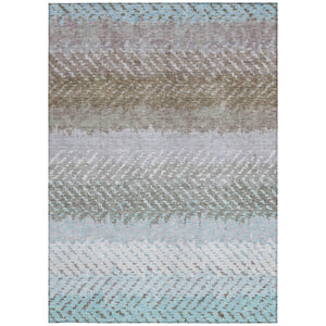 10 X 14 Washable Striped Polyester Area Rug for Indoor Outdoor Patio Living