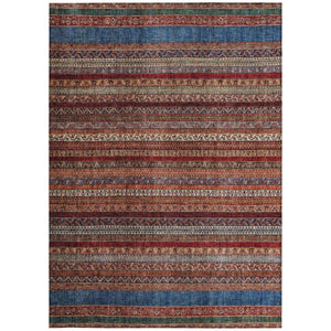 10 Ft Striped Washable Polyester Area Rug for Patio Porch Living Room and High Traffic Zones
