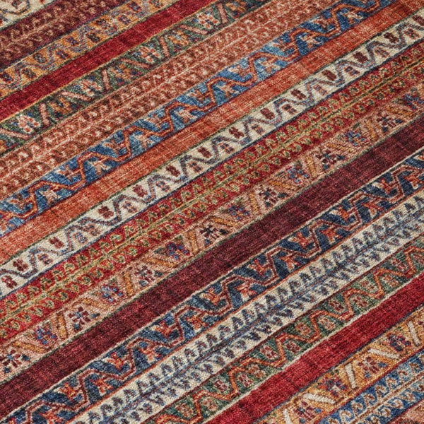 10 Ft Striped Washable Polyester Area Rug for Patio Porch Living Room and High Traffic Zones