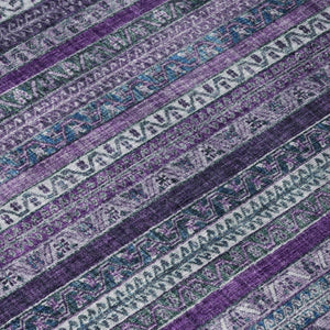 9 X 12 Striped Polyester Area Rug Washable Stain Resistant Patio Porch Living Room