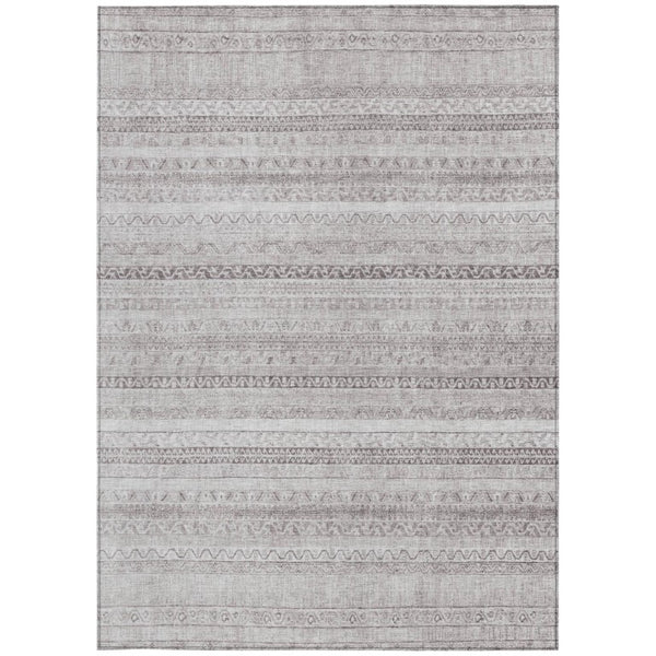 10 X 14 Striped Polyester Indoor Outdoor Rug Stain Resistant for Patio or Living Room