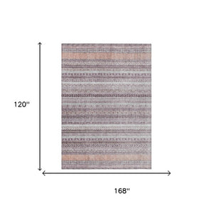 10 Ft X 14 Ft Striped Polyester Area Rug Washable Stain Resistant Indoor Outdoor Patio