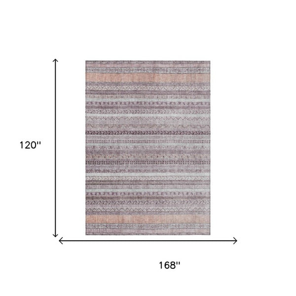 10 Ft X 14 Ft Striped Polyester Area Rug Washable Stain Resistant Indoor Outdoor Patio