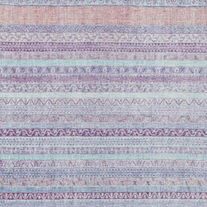 9 X 12 Striped Polyester Washable Indoor Outdoor Rug for Patio Porch and Living Room