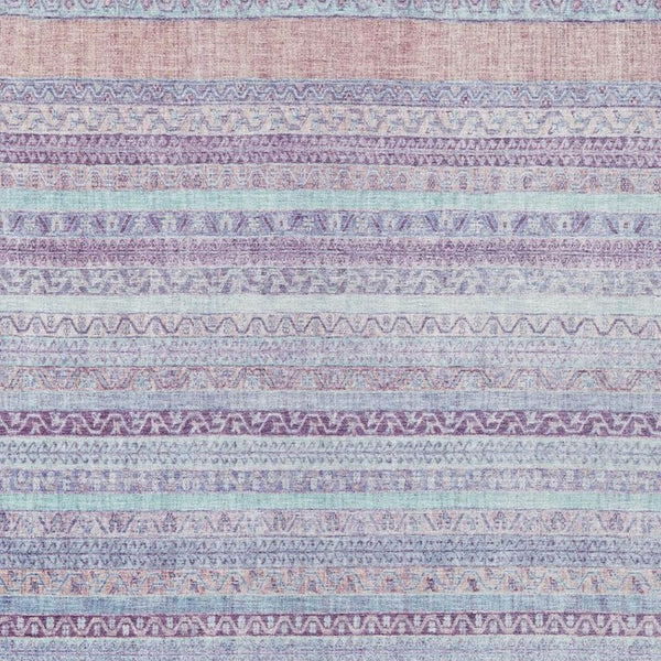 9 X 12 Striped Polyester Washable Indoor Outdoor Rug for Patio Porch and Living Room