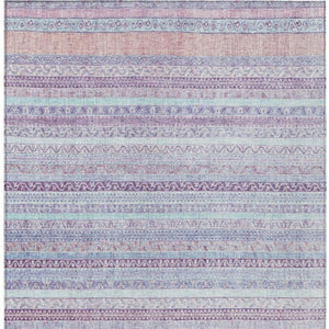 9 X 12 Striped Polyester Washable Indoor Outdoor Rug for Patio Porch and Living Room