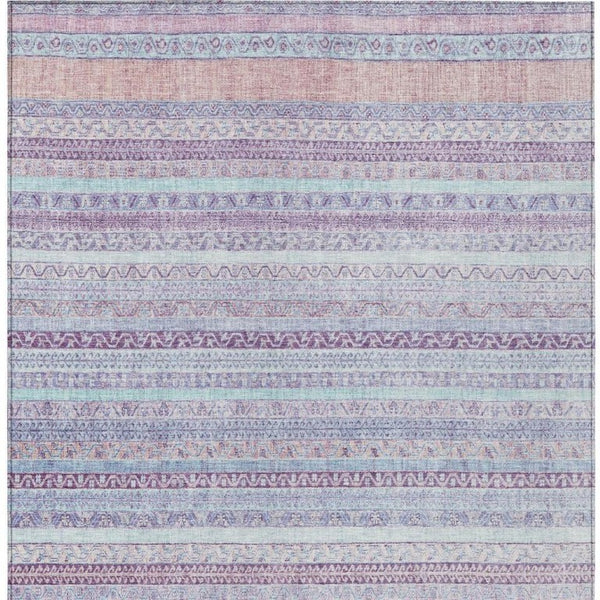 9 X 12 Striped Polyester Washable Indoor Outdoor Rug for Patio Porch and Living Room
