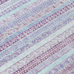 9 X 12 Striped Polyester Washable Indoor Outdoor Rug for Patio Porch and Living Room