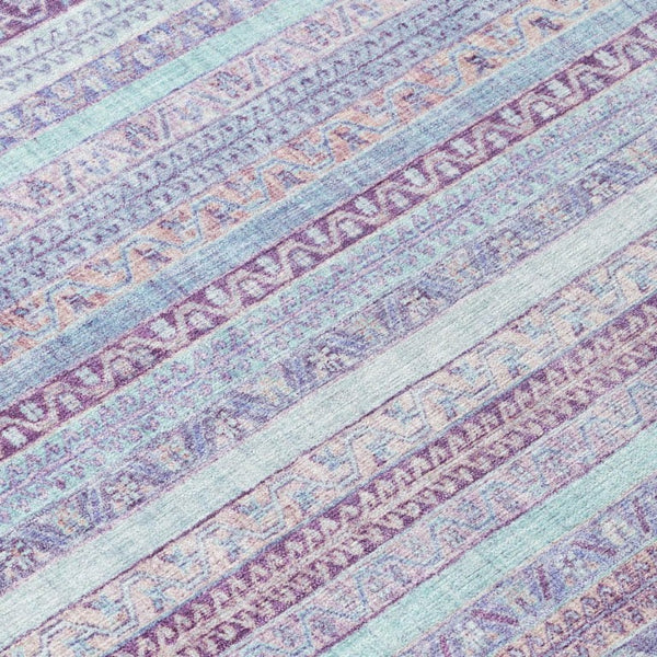 9 X 12 Striped Polyester Washable Indoor Outdoor Rug for Patio Porch and Living Room