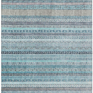 8 X 10 Striped Washable Polyester Area Rug for Patio Porch and High Traffic Spaces