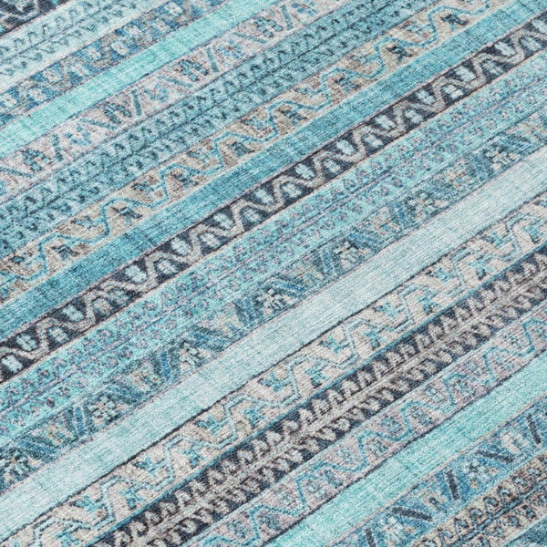 8 X 10 Striped Washable Polyester Area Rug for Patio Porch and High Traffic Spaces