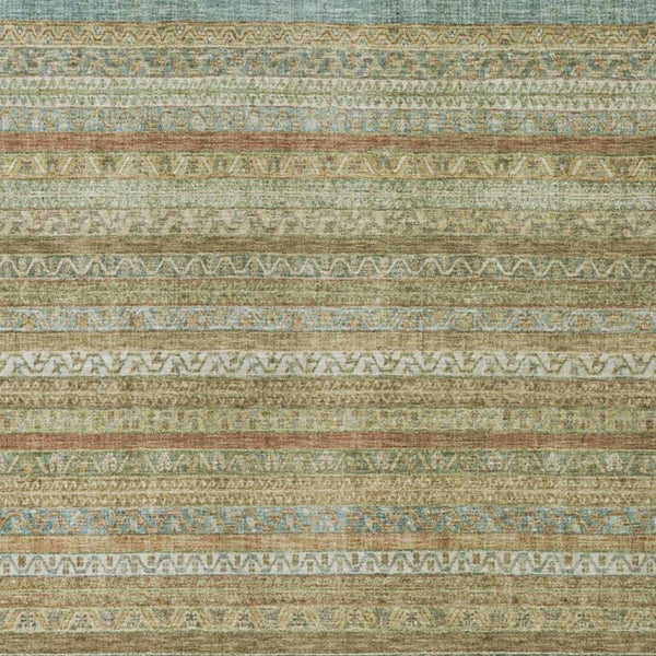 10 X 14 Wheat Gold Stripe Washable Polyester Area Rug for Indoor Outdoor Use