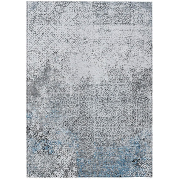 HomeRoots 8 Ft X 10 Ft Abstract Polyester Indoor Outdoor Rug Washable Stain Resistant Patio 739832