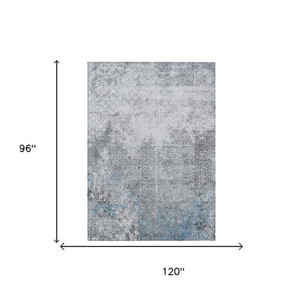 8 Ft X 10 Ft Abstract Polyester Indoor Outdoor Rug Washable Stain Resistant Patio
