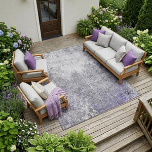 10 Ft X 14 Ft Abstract Polyester Area Rug Washable for Indoors or Patio Use