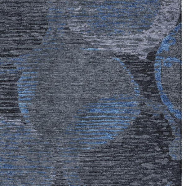 9 X 12 Geometric Polyester Area Rug Washable for Patio Porch Living Room or Mudroom
