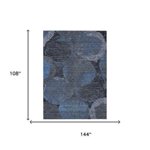 9 X 12 Geometric Polyester Area Rug Washable for Patio Porch Living Room or Mudroom