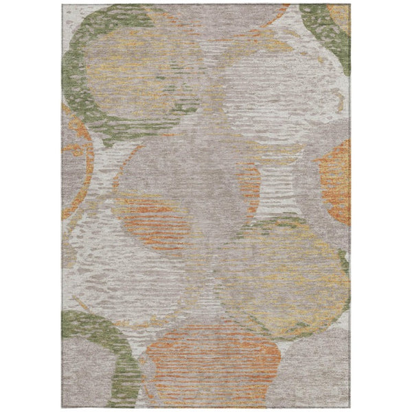 9 X 12 Ivory Pewter Geometric Polyester Area Rug Stain Resistant Indoor Outdoor