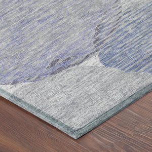 5 X 8 Plum Purple Geometric Polyester Area Rug Washable Stain Resistant Patio