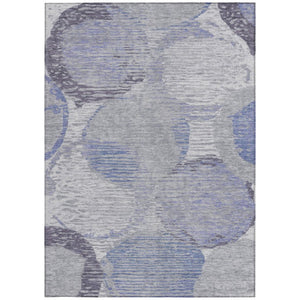8 Ft X 10 Ft Purple Geometric Polyester Area Rug Washable Stain Resistant Patio