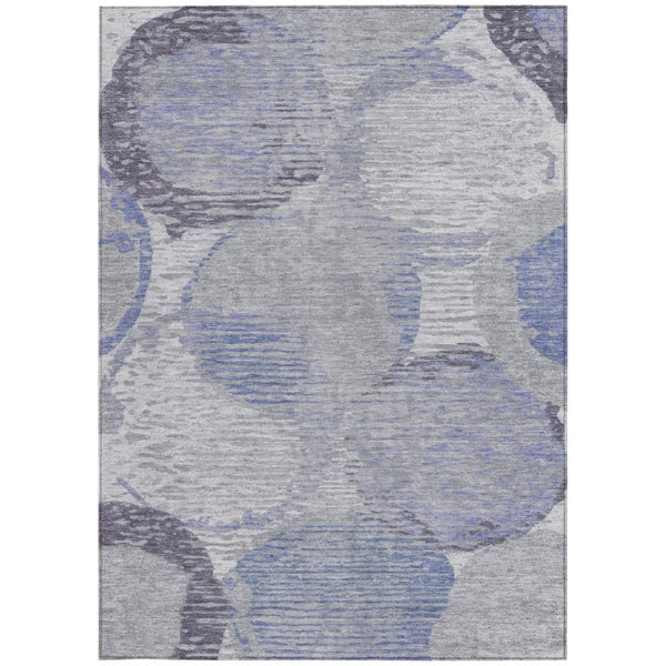 8 Ft X 10 Ft Purple Geometric Polyester Area Rug Washable Stain Resistant Patio