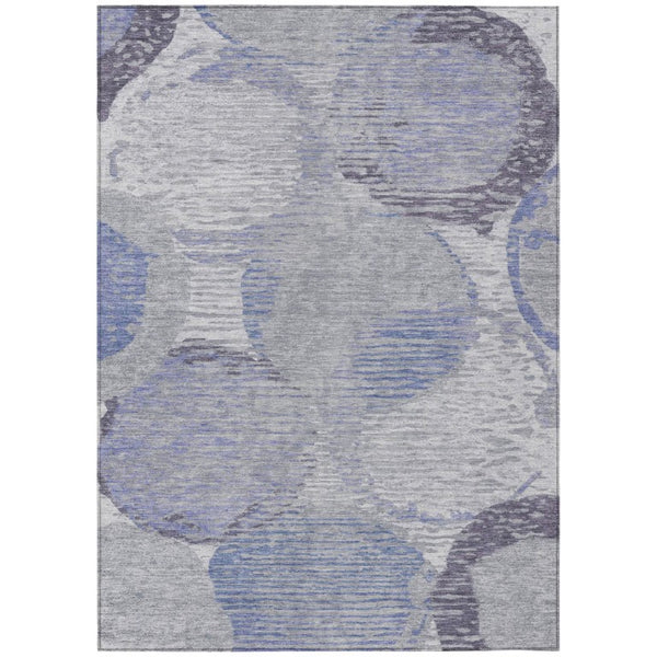 HomeRoots 9 X 12 Plum Purple Geometric Polyester Washable Rug for Patios and Living Rooms 739875