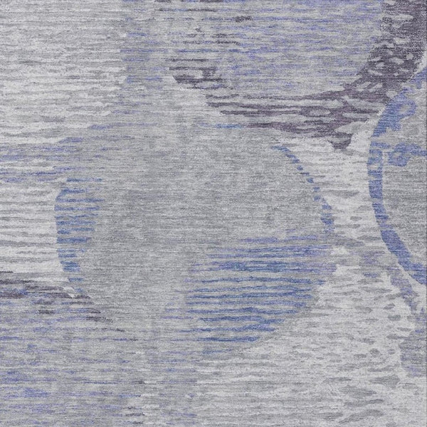 9 X 12 Plum Purple Geometric Polyester Washable Rug for Patios and Living Rooms