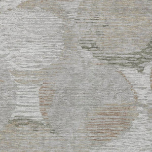 5 X 8 Taupe Brown Geometric Polyester Area Rug Washable for Patio or Living Room
