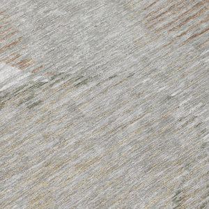 5 X 8 Taupe Brown Geometric Polyester Area Rug Washable for Patio or Living Room