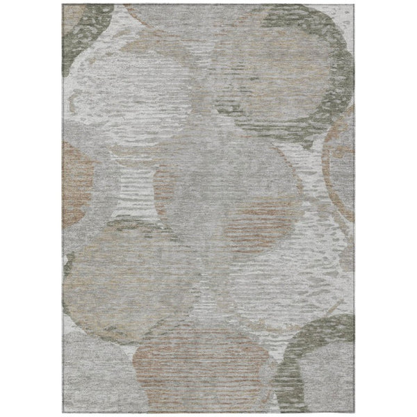 HomeRoots 9 X 12 Taupe Brown Geometric Polyester Area Rug Washable Stain Resistant Indoor Outdoor 739887